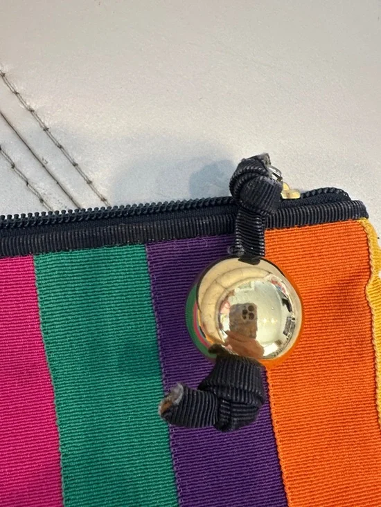 Colorful Striped Canvas Zip Pouch - Picture 8 of 8